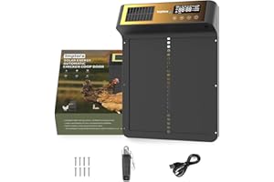 Imptora Automatic Chicken Coop Door, Solar Powered Chicken Door with Timer & Light Sensor, Automatic Chicken coop Door Opener with Anti Pinch Setting & LED Display. Level IPX7Waterproof & Dustproof