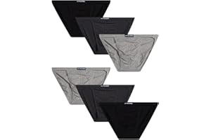 U.S. Polo Assn. Mens Bikini Underwear - 6 Pack Cotton Blend String Classic Stretch Mens Brief with Contour Pouch