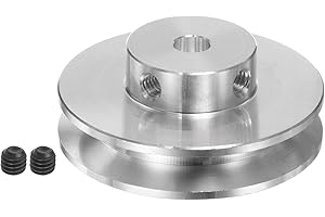 HARFINGTON V-Type Pulley 6mm Bore 41mm Outer Dia Single Groove Aluminum Alloy for 4-5MM PU Round Belt Motor Shaft Drilling Machine