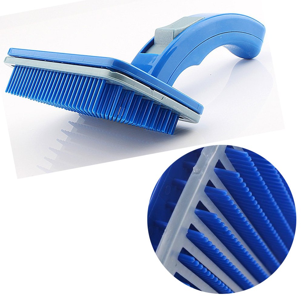 Grooming Brush for Dogs or Cats; Dematting/Shedding Brush with Hair Removal Feature. Self Cleaning Slicker Brush, Pet Grooming Brush.