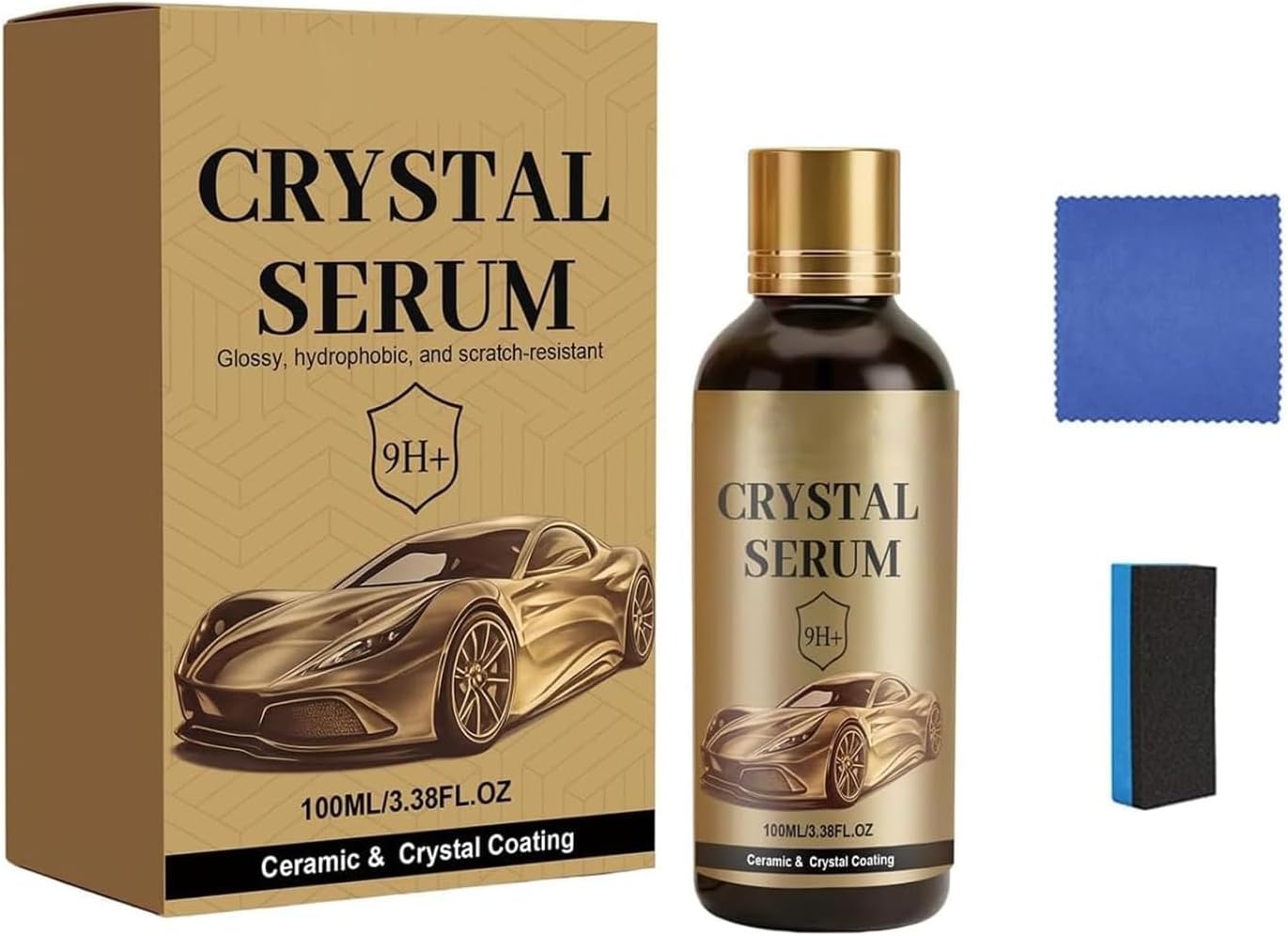 PTZ Crystal Serum – Advanced Graphene Ceramic Coating for Cars, 9H Graphene Coating for Auto Car Detailing, Coat Restore for Paint, Glass & Wheel(100ML)