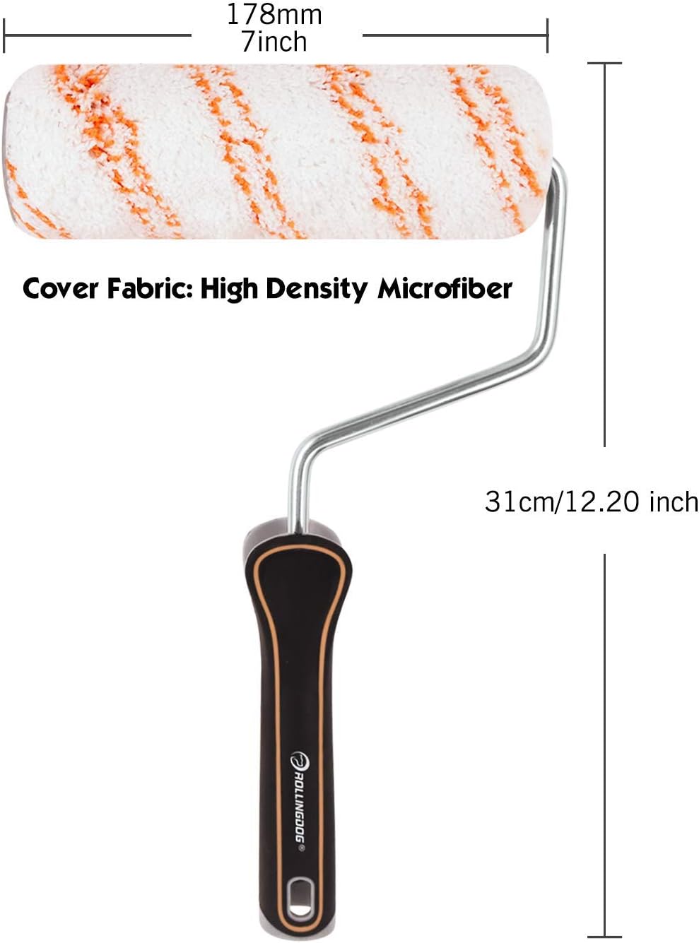 ROLLINGDOG 7 inch Microfiber Paint Roller Set including 3PCS Durable Roller Cover Sleeves for wall and Ceilings Painting (4 Pack) - Image 3