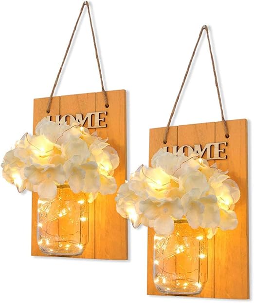 Amazon Com Uscyo 2 Pcs Mason Jar Light Fairy Lights In Glass