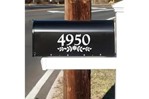 DIGGOO Mailbox Numbers Sticker for Outside, Rustic Style Flowers 4" House Number Address Sign, Front Door Decal Vinyl Decal Numbers 3 set, White