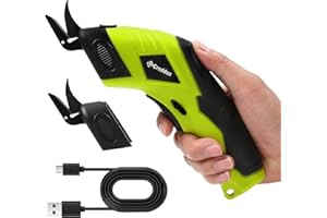 Creddux Electric Scissors, Cardboard Cutter, Cordless Electric Scissors with 2 Blades, Rechargeable Powerful Shears Cutting T