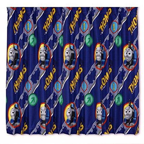 Boys Thomas The Tank Engine Ready Made Curtain Set (66inch x 54inch) (Blue)