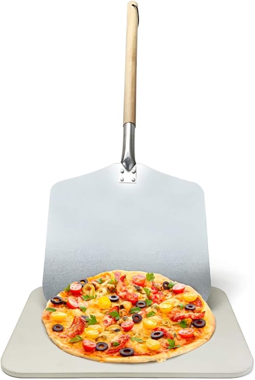 Italian Pizza Stone & Pizza Peel Set Pizza Stone for Oven Use at Home