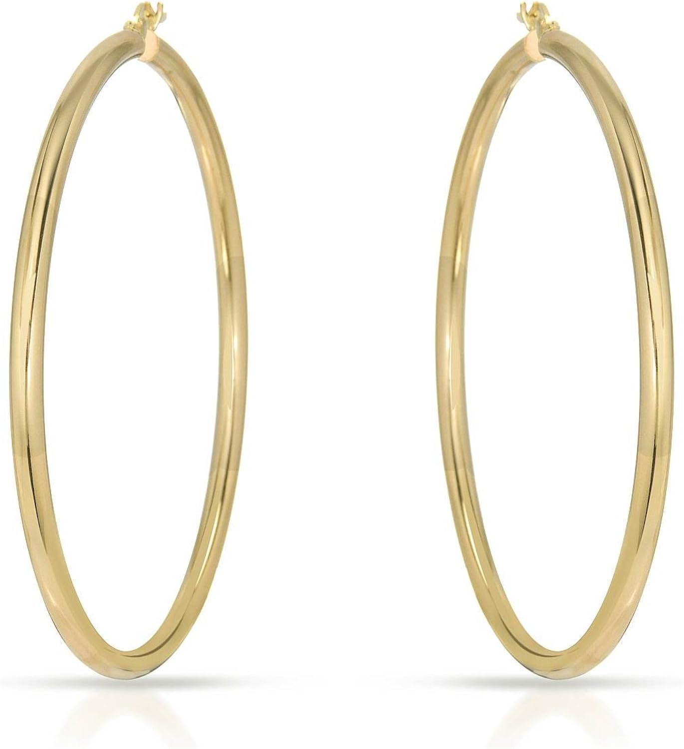MCS Jewelry 14 Karat Yellow Gold Large Classic Hoop Earrings (Diameter 50mm) Jewelry