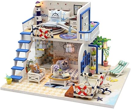 Awzzrs Haute Qualite Maison De Poupees En Bois Incluant