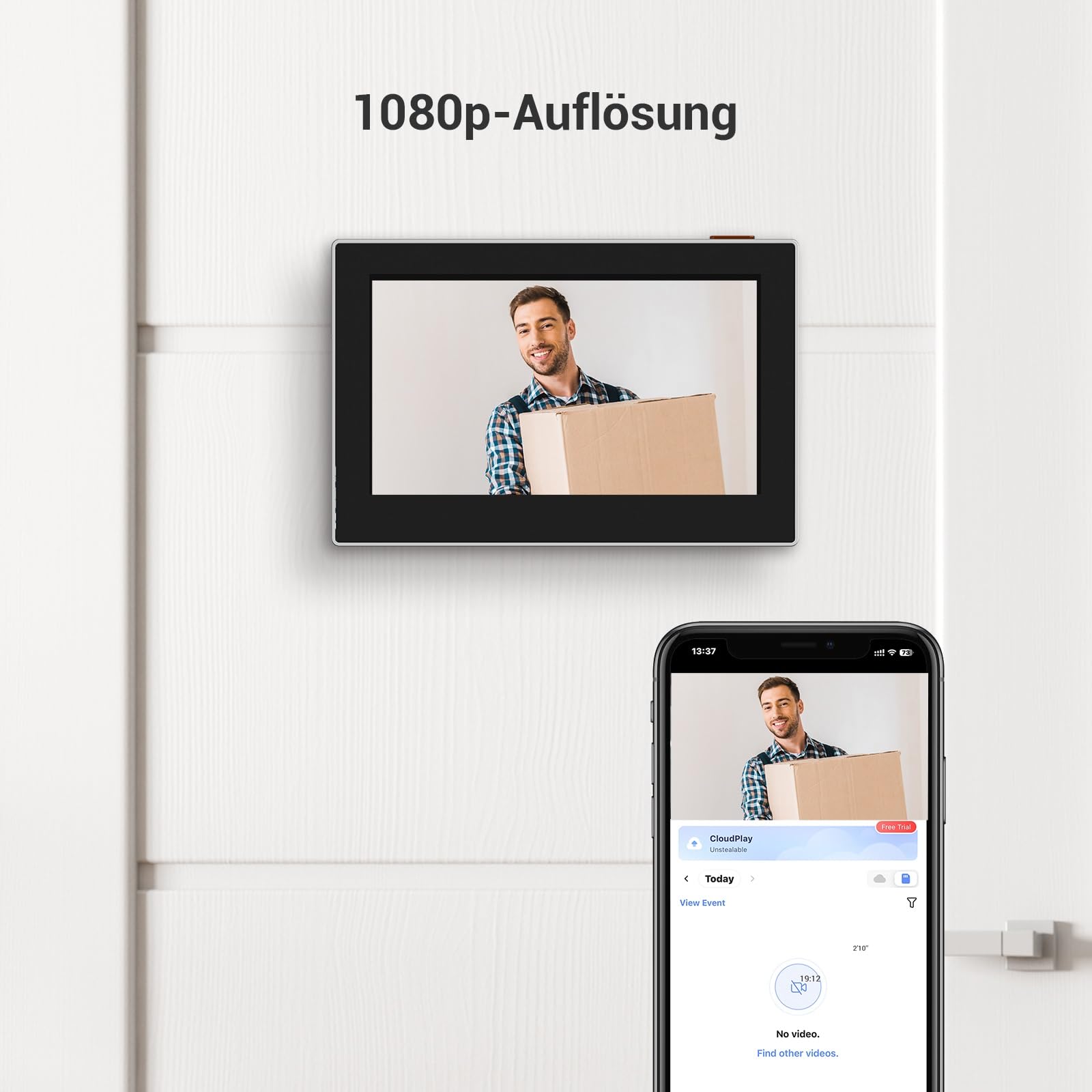 EZVIZ WLAN Türspion mit 4,3-Zoll-Farbbildschirm, 2MP Kabellose Video Türklingel Kamera mit 146°, 2200mAh Akku, 2,4GHz WiFi, Kein Bewegungsmelder, Keine Nachtsicht, Keine Videoaufzeichnung, CP2(Silber) 5