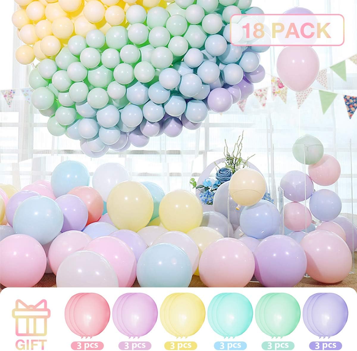 Alintor 45.9ft Bunting + Balloons, 46Pcs Floral Vintage Bunting, Reusable Bunting Flags for Birthday Party, Garden - Image 5