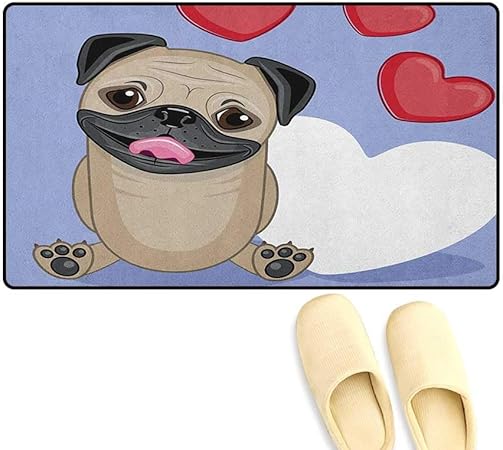 Amazon Com Zojihouse Pug Floor Mat Pattern Happy Cute Dog