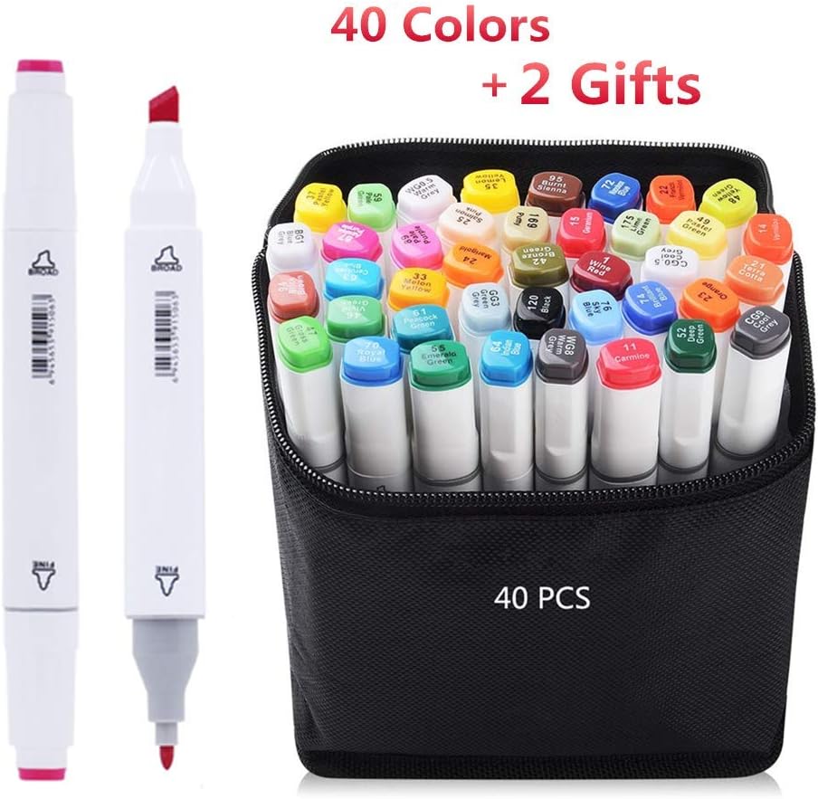Drawing Marker Pens 40 Colors/40 Colors Marker Set/Marker Case by NetEra.