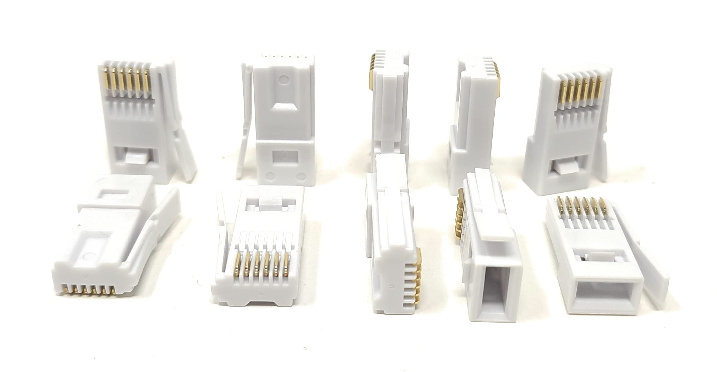 Maincore 10 Pack of BT Crimp Plug End 631A (6P6C) 6pin - For UK Landline Phones Cable Ends