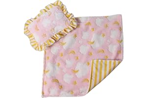 Baby Whitney Pink Clouds Doll Blanket & Pillow