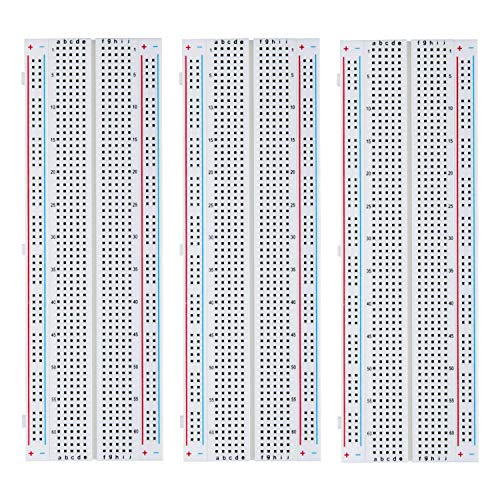 RoboGets 3 Pcs Breadboard 830 Point Solderless Prototype PCB Board Kit for Arduino Proto Shield Distribution Connecting Blocks