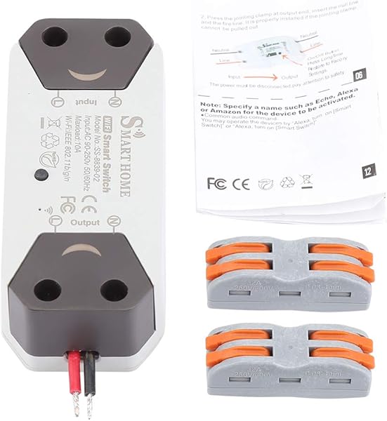 Fdit WiFi Inteligente Smart WiFi Interruptor Mando a Distancia Temporizador Inalmbrico WiFi Interruptor de Control Remoto Conector Compatible con Alexa Asistente Google y ifttt