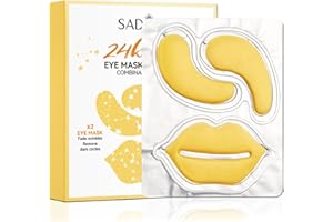NOXOZOQM Under Eye Patches,Moisturizing Lip and Eye Mask,Reduce Wrinkles Puffy & Bags,refining lip lines, Anti Aging Moisturizer For Women,10 of set (24K Gold)