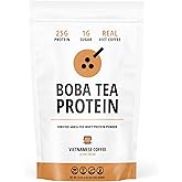 Boba Tea Protein Vietnamese Coffee | 25g Grass-Fed Whey Protein Isolate Powder | 112mg Caffeine | Gluten-Free & Soy-Free Bubble Tea Drink | Real Ingredients & Lactose-Free Protein Drink | 25 Servings