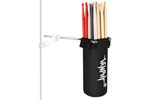 VANPHY Drumstick Bag Holder Drum Stick Holder Mallets Up to 14 Pairs of Drumsticks with Metal Extension Connecting Rod and Alloy Ashtray for Storing Drum Sticks Brushes or Other Small Accessories（no Clamp）
