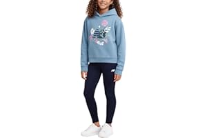 New Balance Active Girls Pants Set - 2 Piece Leggings for Girls and Kids Hoodie Sweatshirt Youth Clothing Set (Sizes: 7-12)