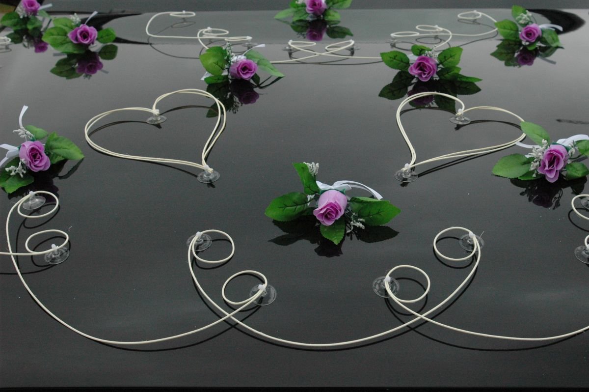 Fineness Car Jewellery Bridal Couple Rose Decoration Car Decoration Wedding Car Wedding Decoration Ratan purple