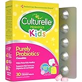 Culturelle Kids Chewable Daily Probiotic for Kids, Ages 3+, 30 Count, #1 Pediatrician-Recommended Brand, Natural Berry Flavored Daily Probiotics for Digestive Health, Oral Care & Immune Support