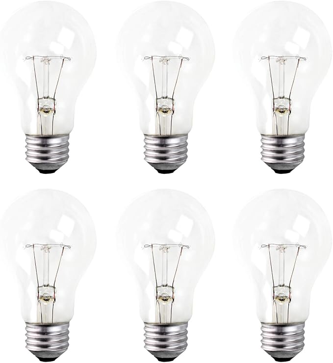 A19 Clear Incandescent Rough Service Light Bulb, 60 Watt, 2700K Soft