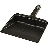 Rubbermaid Commercial Products 12.25 Heavy-Duty Dust Pan Durable Plastic Charcoal Ideal for Industrial/Professional Debris Co
