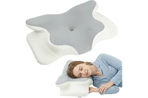 Premium Memory Foam Neck Pillow, Cervical Neck Pillow for Neck Pain Relief, Ergonomic Neck Support Butterfly Design Neck Pill