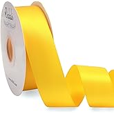 Amazon.com: Ribbli Maize Yellow Satin Ribbon Double Faced Satin 1/2 ...