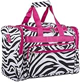 World Traveler Pink Zebra Duffle Bag 16-inch