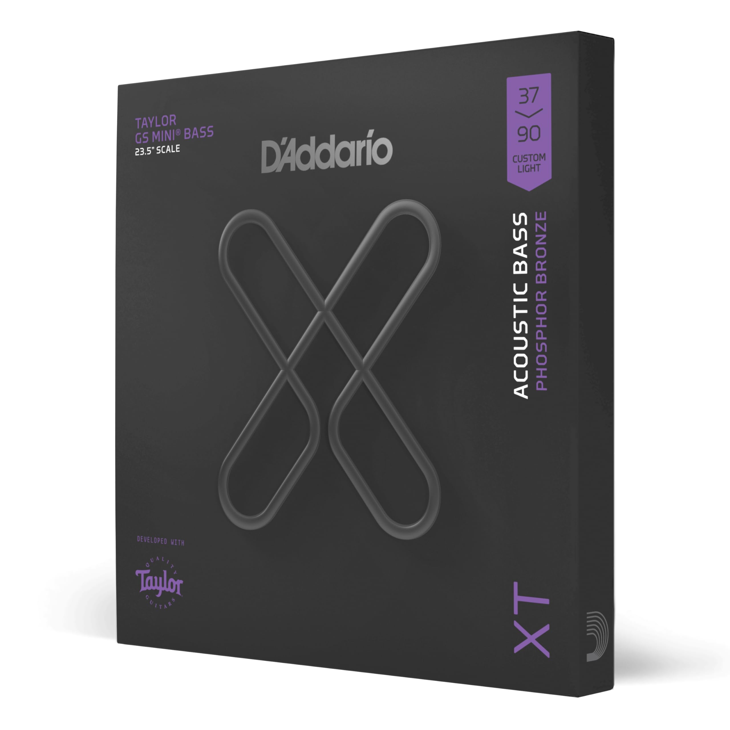 D'Addario Coated Acoustic Bass Guitar Strings - XTB3790GS - XT Bass Phosphor Bronze, Custom Light, GS Mini®, 37-90