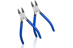 Wire Cutters 2 Pack KAIHAOWIN 6 Inch Wire Cutters Set Spring Loaded Wire Snips Diagonal Cutting Pliers Dikes Precision Wire Clippers Small Flush Cutter for Cutting Wires,Electronics,Cables,Jewelry,DIY