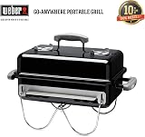 Weber Go Anywhere Portable BBQ Black 415x550x280 mm with Chimney Starter Kit view 2