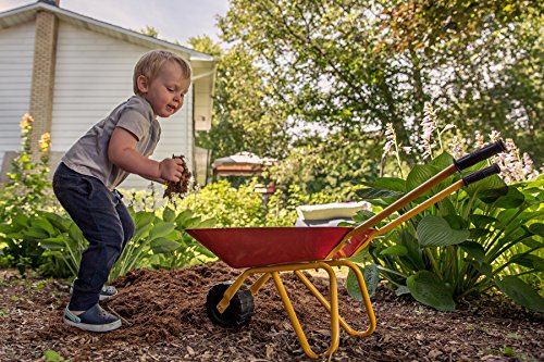 Little Workers Wheelbarrow by PlaSmart - Ride On Toy, Age 3 yrs and up, Construction toys that get jobs done in the sandbox, beach, dirt or snow