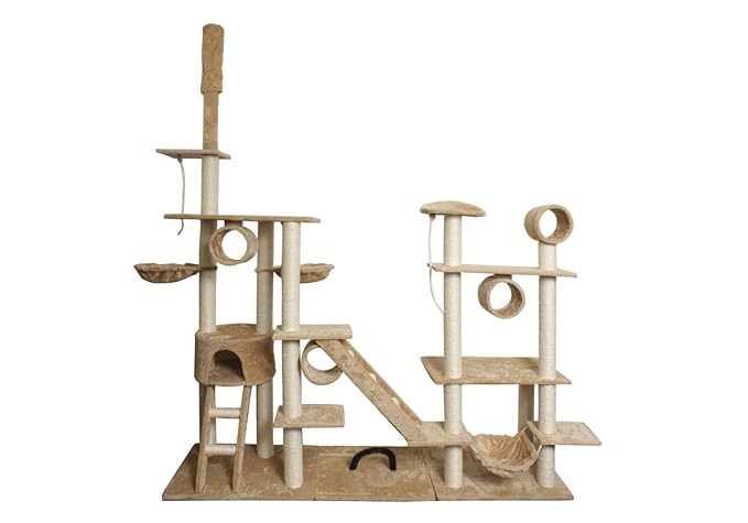 3. OxGord Cat Tree House - Best For Levels and Features