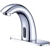 Yodel Faucet Chrome Touchless Bathroom Sink Faucet - Automatic Sensor Faucet - Dual Power Supply 110V AC or Battery Operated for Commercial
