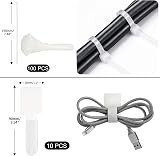 Soulwit 200Pcs Cable Management Kit 4 Sleeves 37 Clips 7 Holders 100 Ties view 7