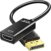 DisplayPort to HDMI Adapter, GOOOA Display Port DP to HDMI Adapter Cable Male to Female Port Connector 1080P for Computer, De