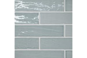 Bedrosians Marin 2.5" x 10" Ceramic Wall Tile, Misty Blue (28-Pack, 5.09 SF)