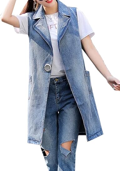 plus size sleeveless denim jacket