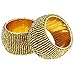 ShalinIndia Handmade Beaded Napkin Rings, Gold (Set of 12)