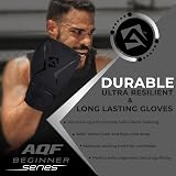 AQF Boxing Gloves Kids Adults 6oz-16oz Training Muay Thai Gloves Black 12oz view 6