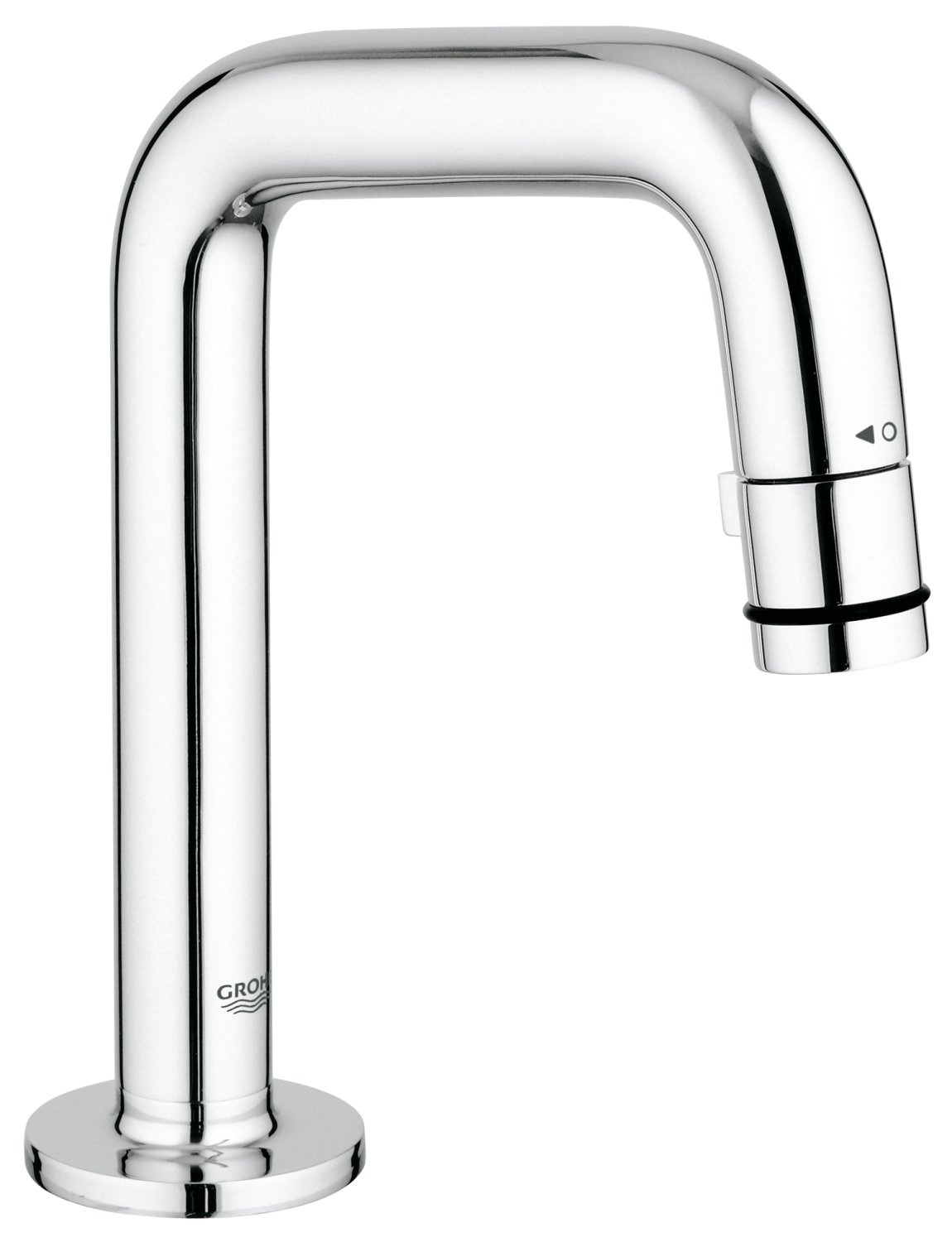 GROHE 20202000 Universal Washbasin Pillar Tap, Chrome, 7 Degree Outlet, 11.4 cm Spout Reach, 360 Swivel, Deck Mount, Centerset Installation, Tap Valve