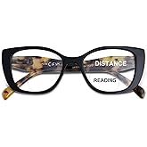 FONHCOO Bifocal Reading Glasses for Women, Blue Light Clear Top Computer Readers Anti UV/Eyestrain Eyewear with Spring Hinge