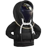 Yajeea Car Gear Shift Hoodie, Funny Mini Hoodie Car Decor, Winter Warm Universal Fit Shift Knob Cover, Automotive Interior Decoration Accessories Gift (Black)