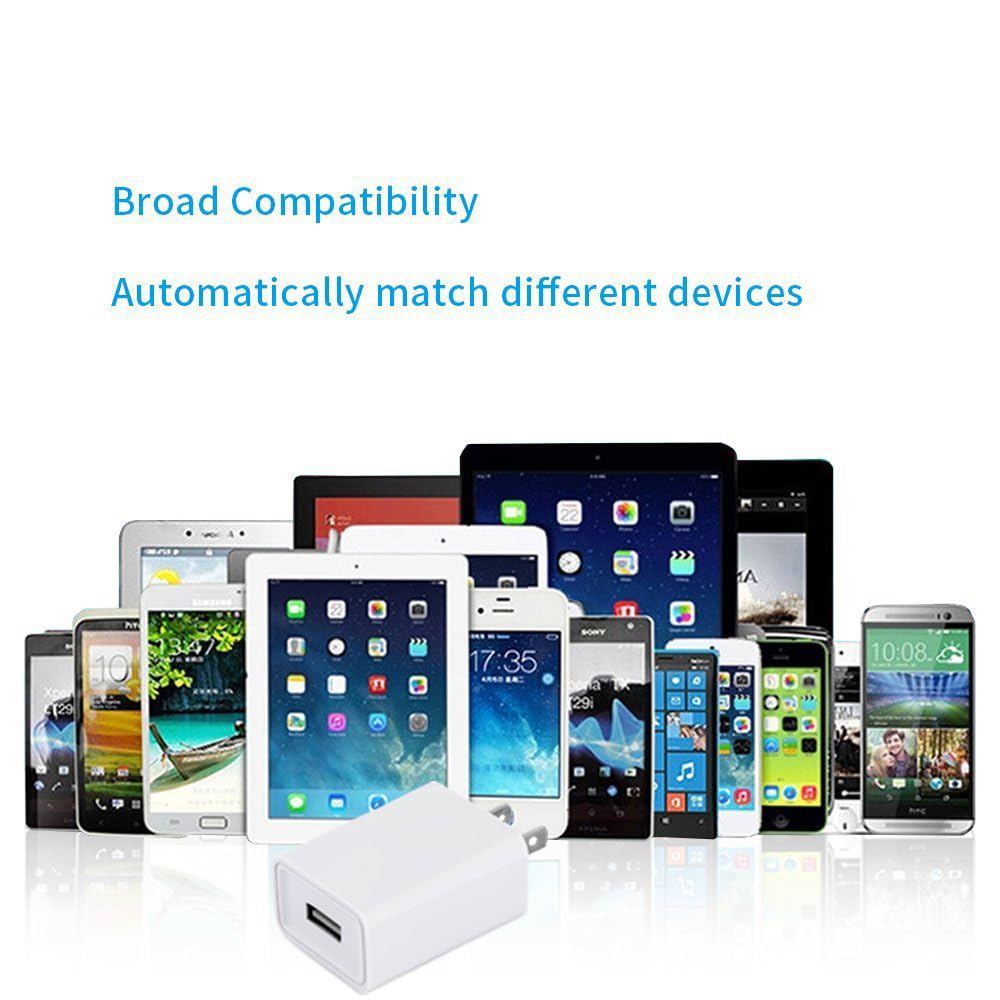 USB Wall Charger FOBSUNLAND ®. USB Wall Plug 5V 2A AC Power Adapter Compatible with iPhone,Pad,Samsung,Tablet,Kindle and More (White 2pack)