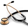 ADC Adscope Lite 619 Ultra Lightweight Clinician Stethoscope with Tunable AFD Technology, Lifetime Warranty, Rose Gold with Black Tubing