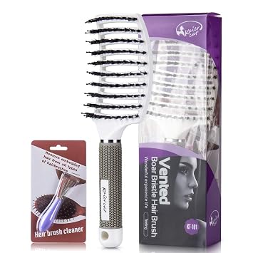 Amazon Com Natural Boar Bristle Hair Brush Curved Vented